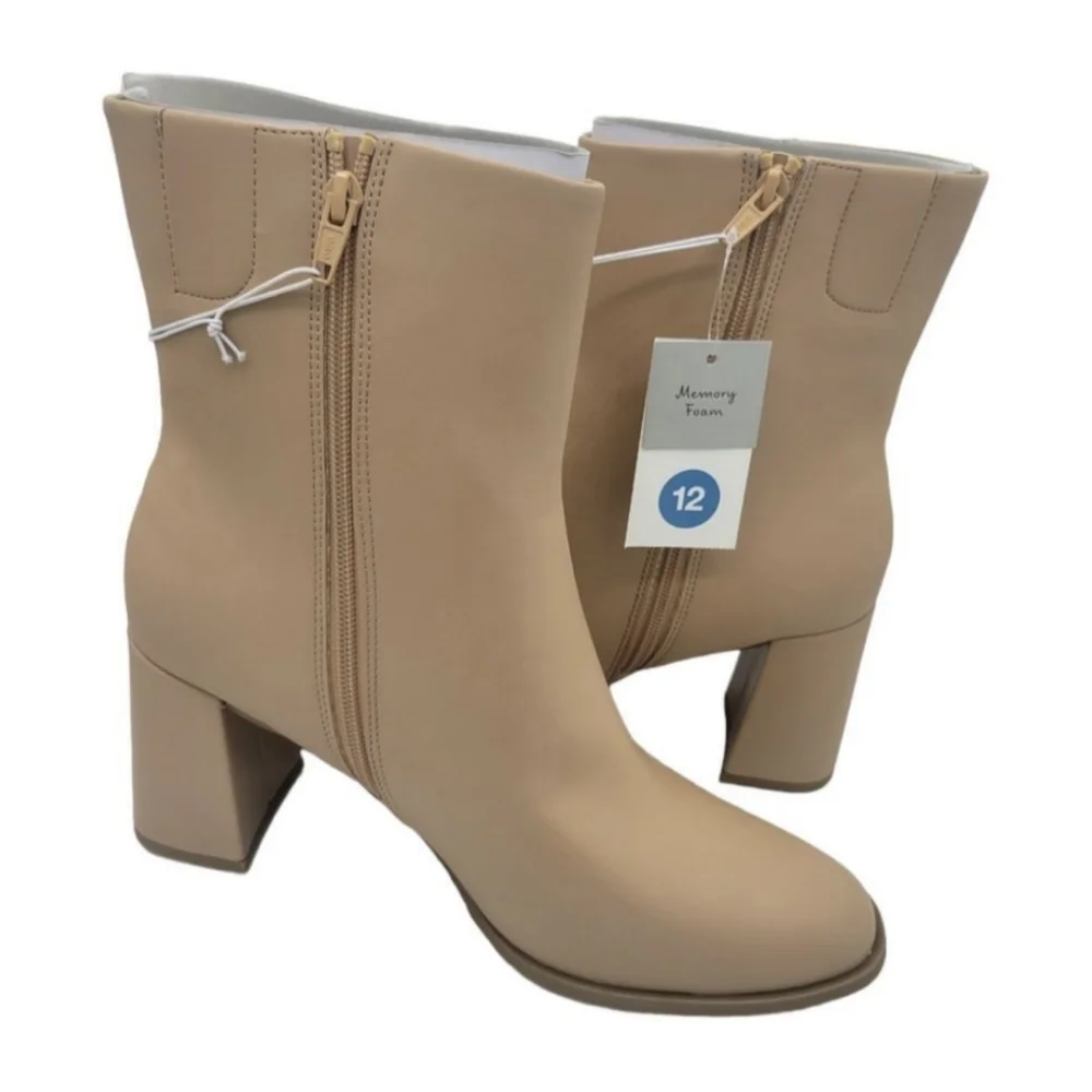 NWT A New Day Janelle Beige High Shafted Ankle Boots Size 6